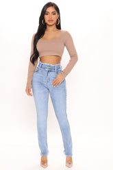 Florence Fray Hem Skinny Jeans - Light Blue Wash Ins Street